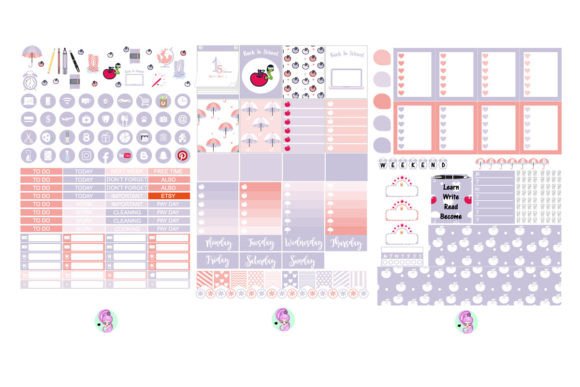 Back to School, Eclp Digital Sticker Kit: Flexible, Print-Ready Planner Decor for Real Life
