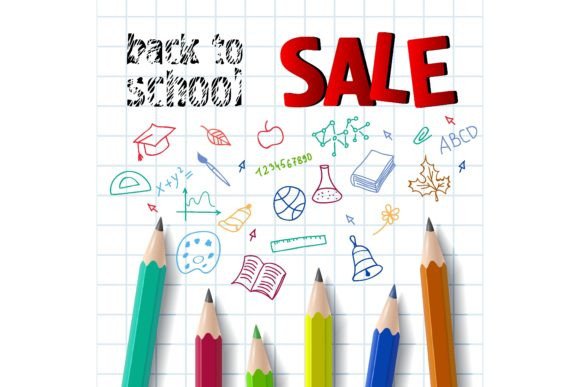 Back to School, Sale Lettering with Penc