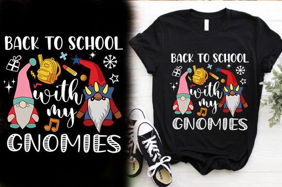 Back to School with My Gnomies T-Shirt Design