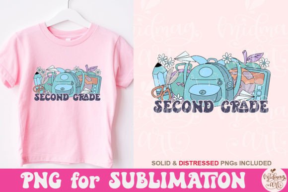 Retro Second Grade PNG, Back to School