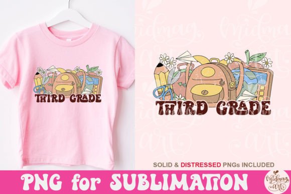 Retro Third Grade PNG, Back to School